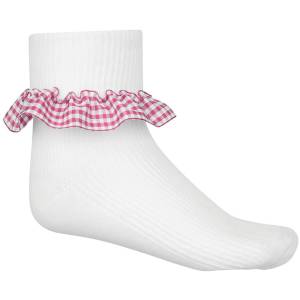 GINGHAM SOCKS 3PK, Socks Ankle, Baddow Hall Infant & Junior School, Chancellor Park Primary School, Great Waltham Primary School, Terling C of E Primary School, The Bishops CofE RC Primary School, Trinity Road County Primary School, Girls Summer Socks