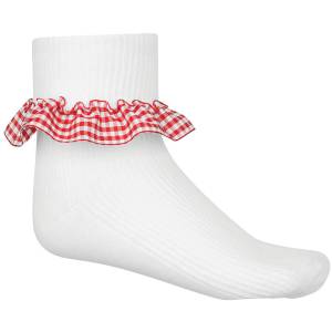 GINGHAM SOCKS 3PK, Socks Ankle, Baddow Hall Infant & Junior School, Chancellor Park Primary School, Great Waltham Primary School, Terling C of E Primary School, The Bishops CofE RC Primary School, Trinity Road County Primary School, Girls Summer Socks