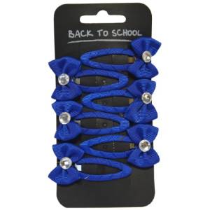 DIAMANTE BOW SLEEPIES X 6, Hair Accessories in Popular School Colours