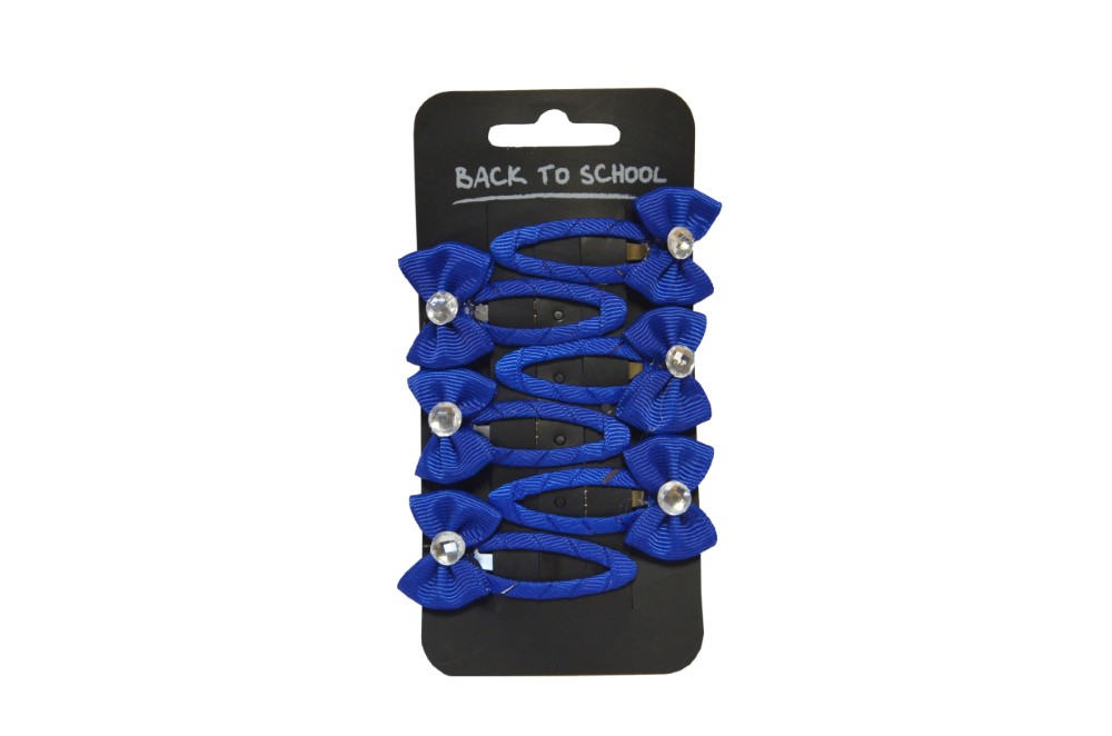 DIAMANTE BOW SLEEPIES X 6, Hair Accessories in Popular School Colours