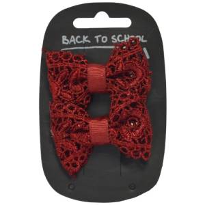 LACY BOWS X 2, Hair Accessories in Popular School Colours