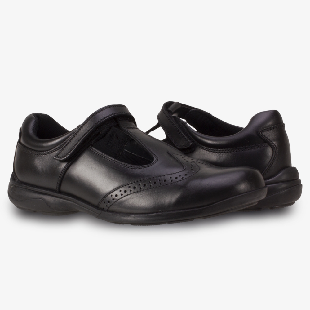 JANINE T-BAR LEATHER, Girls School Shoes