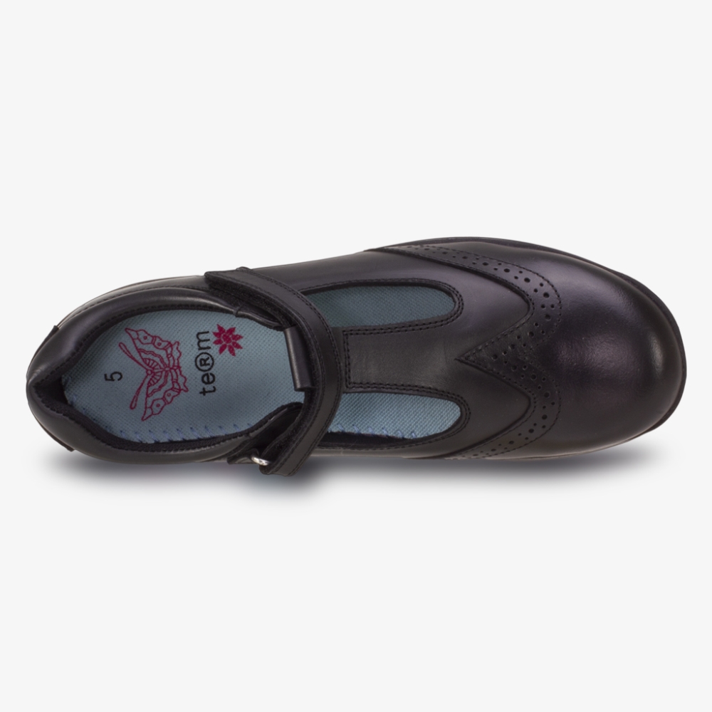 JANINE T-BAR LEATHER, Girls School Shoes